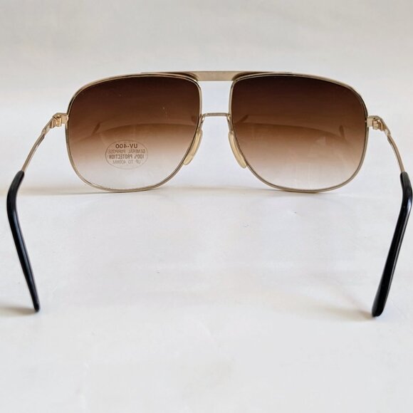 NWT Vintage 90's Large Square Metal Sport Sunglasses (S. Gold) - Picture 4 of 5
